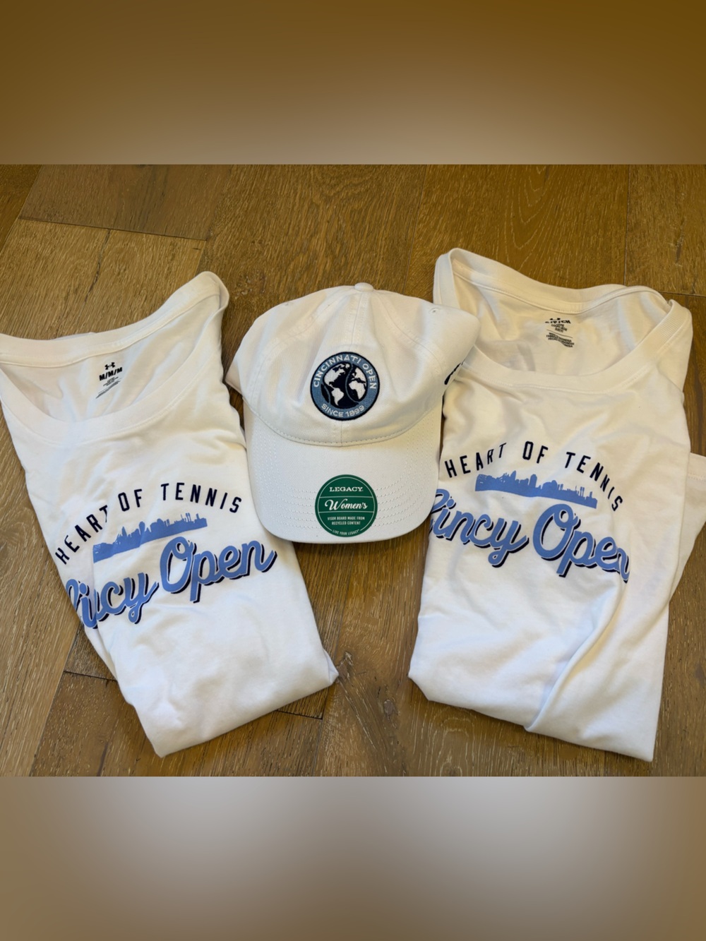 White 'Cincy Open' tshirts and hat NWT Under Armour